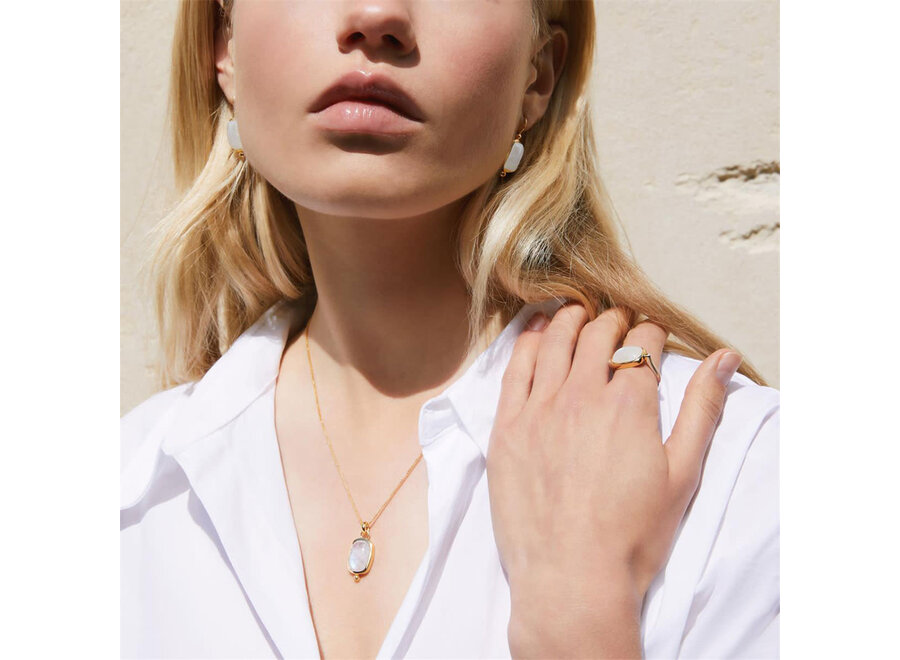 FLEUR RAINBOW MOONSTONE PENDANT (N7363)