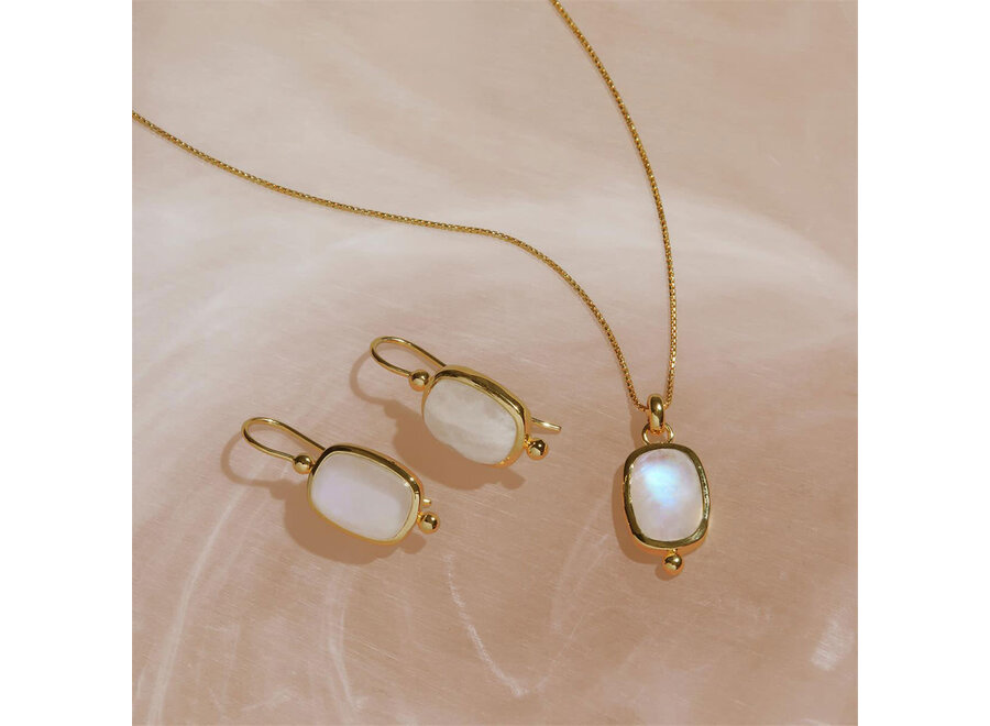FLEUR RAINBOW MOONSTONE EARRINGS (E7363)