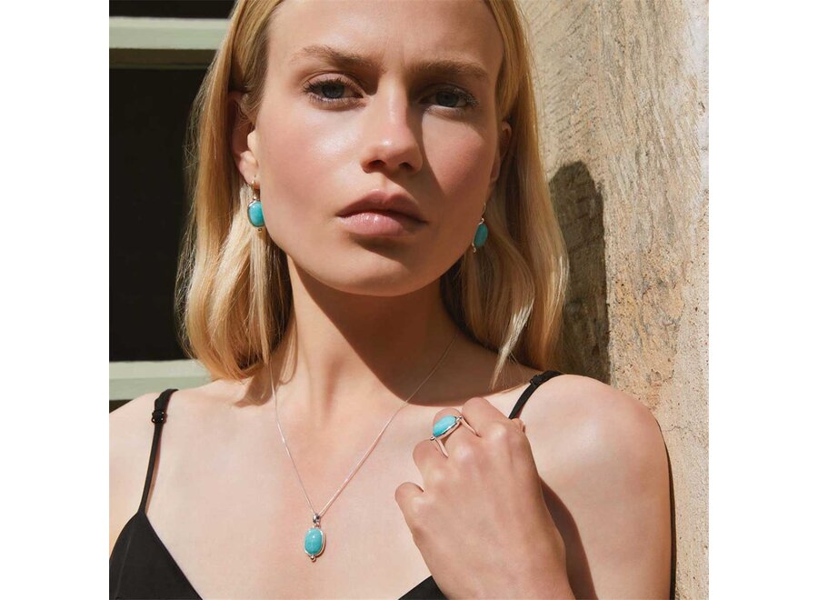 FLEUR AMAZONITE EARRINGS (E7362)