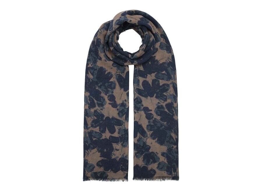 WOOL SCARF BEIGE BUTTERFLY