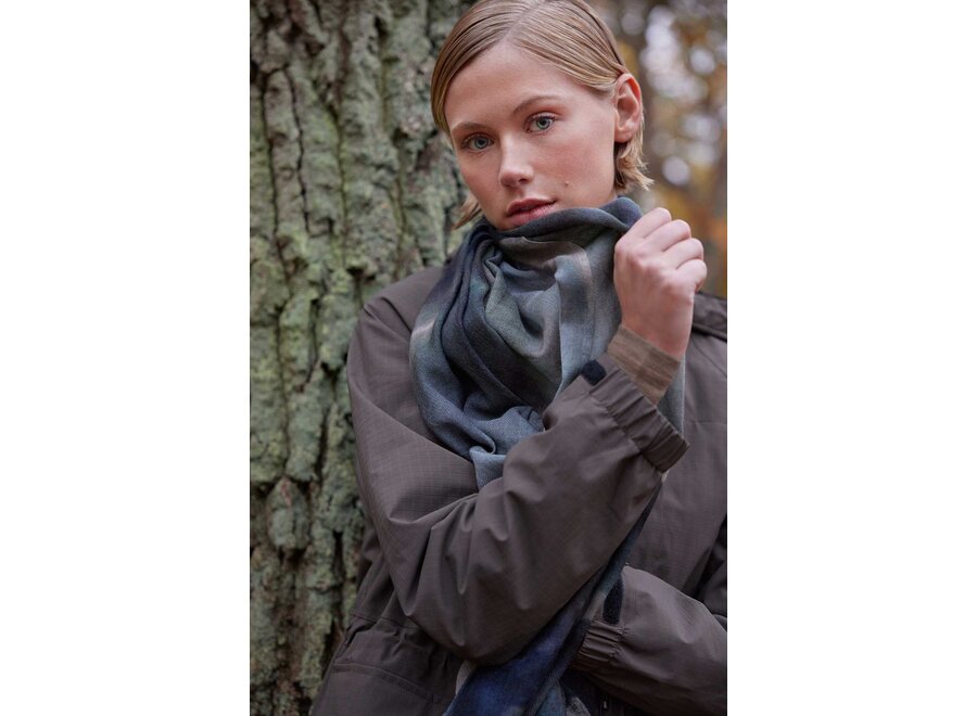 WOOCA03 WOOL SCARF MOSS PRINT