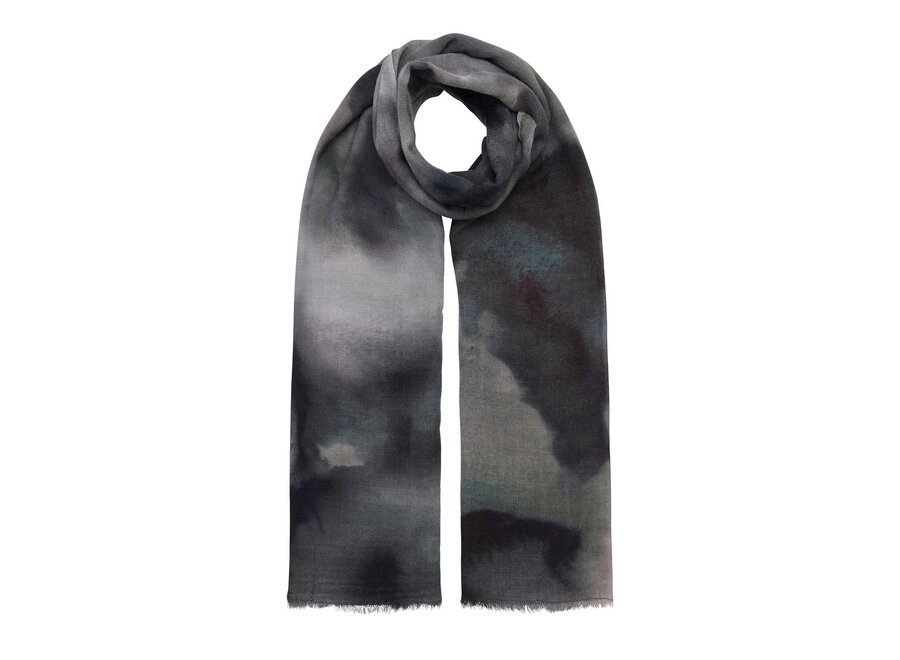 WOOCA03 WOOL SCARF MOSS PRINT