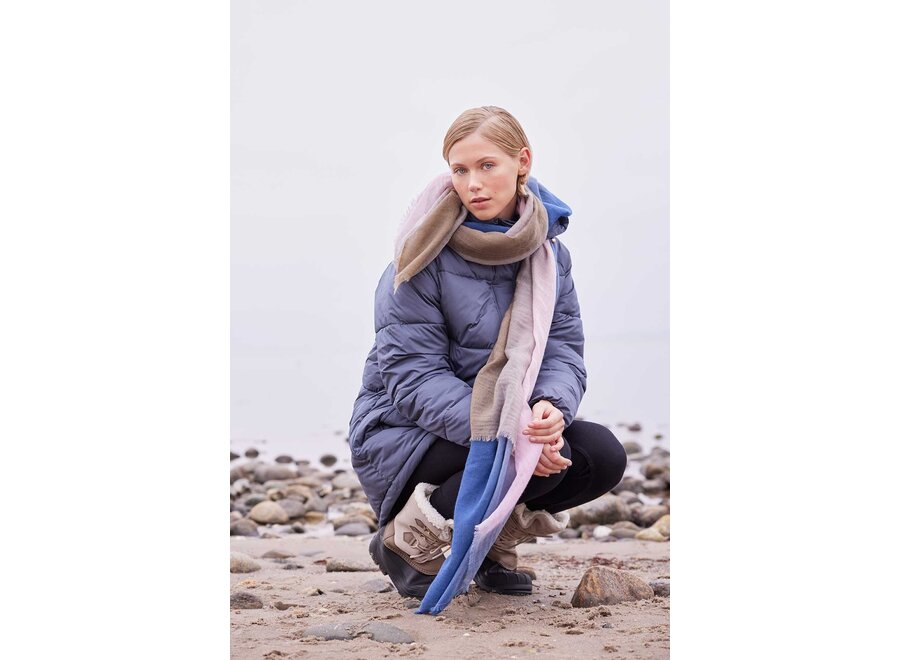 WOOCA01 WOOL SCARF MAUVE DIP DYE