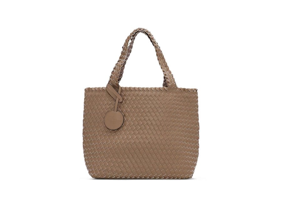 BAG08 REVERSIBLE BRAIDED TOTE BAG MOCCA METALLIC MOCCA