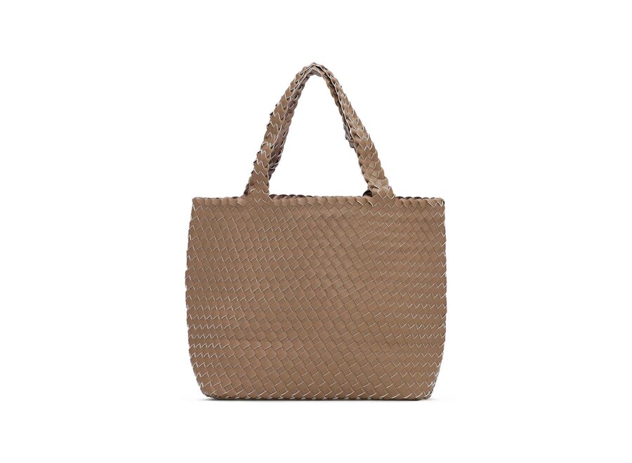 BAG08 REVERSIBLE BRAIDED TOTE BAG MOCCA METALLIC MOCCA