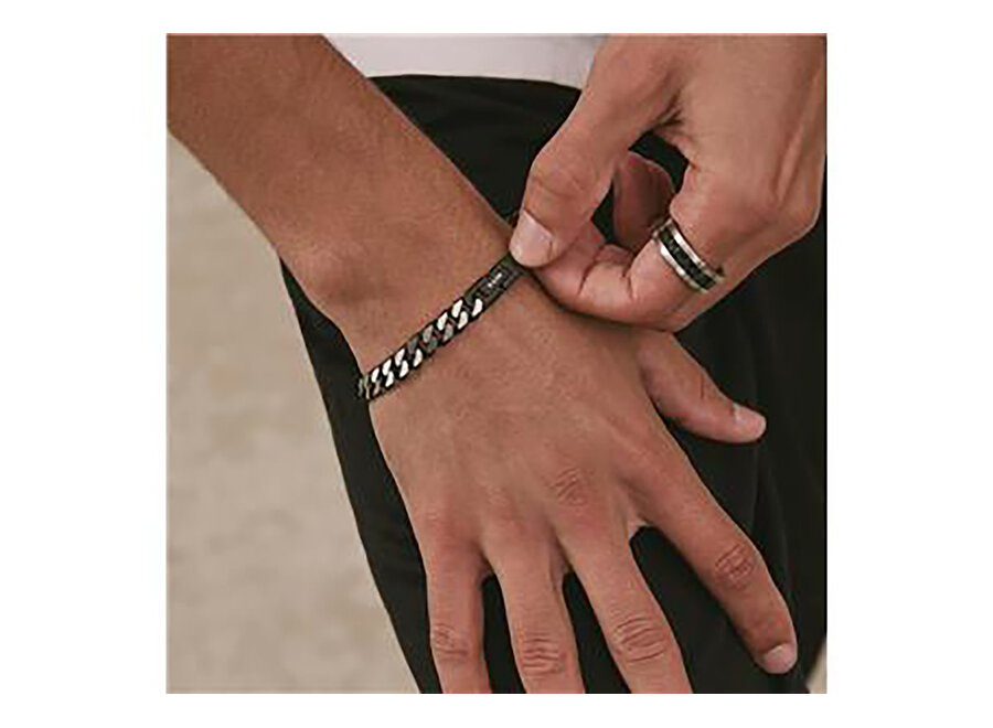 NERO MEN'S STEEL CURB CHAIN BRACELET (B9034)