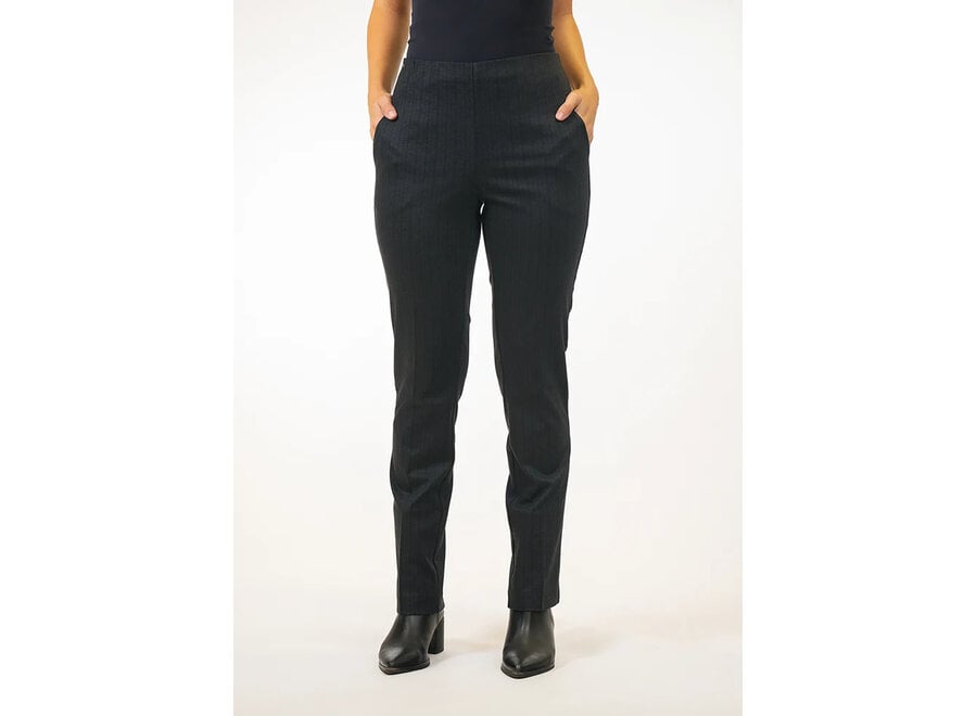 NOIR HERRINGBONE 30" STRAIGHT PANT