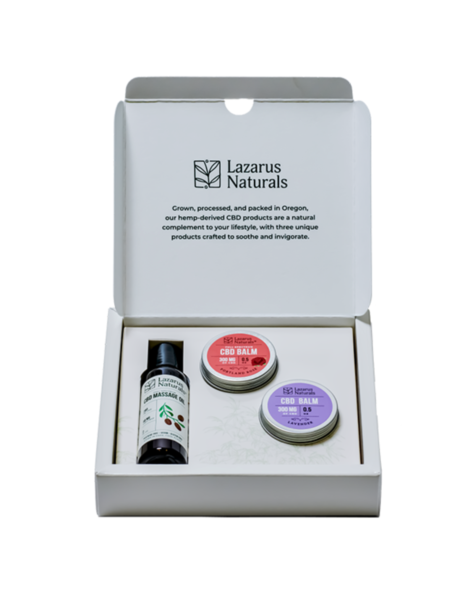 Lazarus Naturals Lazarus Naturals CBD collection 2 balm and message oil