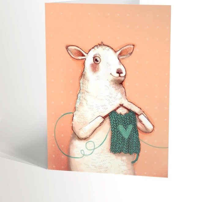 Carte de souhaits - Mouton tricot