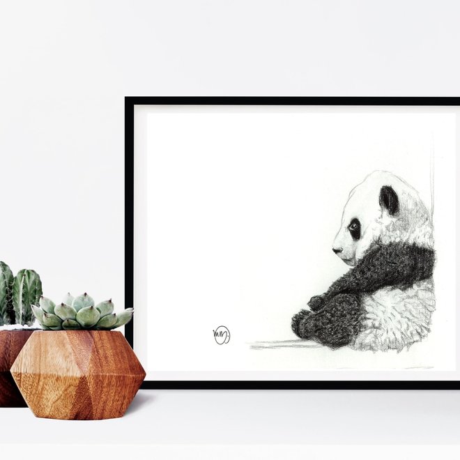 Illustration 8x10 - Bébé panda assis