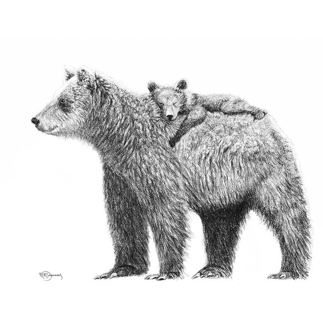 Illustration 8x10 Maman Ours Et Bebe La Bouticaire Illustration 8x10 Maman Ours Et Bebe La Bouticaire