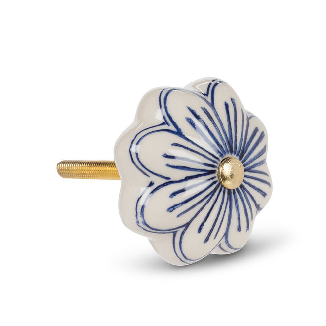 Poignée - Flower Petal - Blanc et bleu