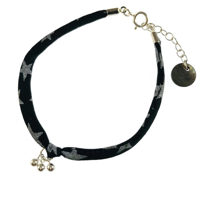 Bracelet - Noir motif étoiles