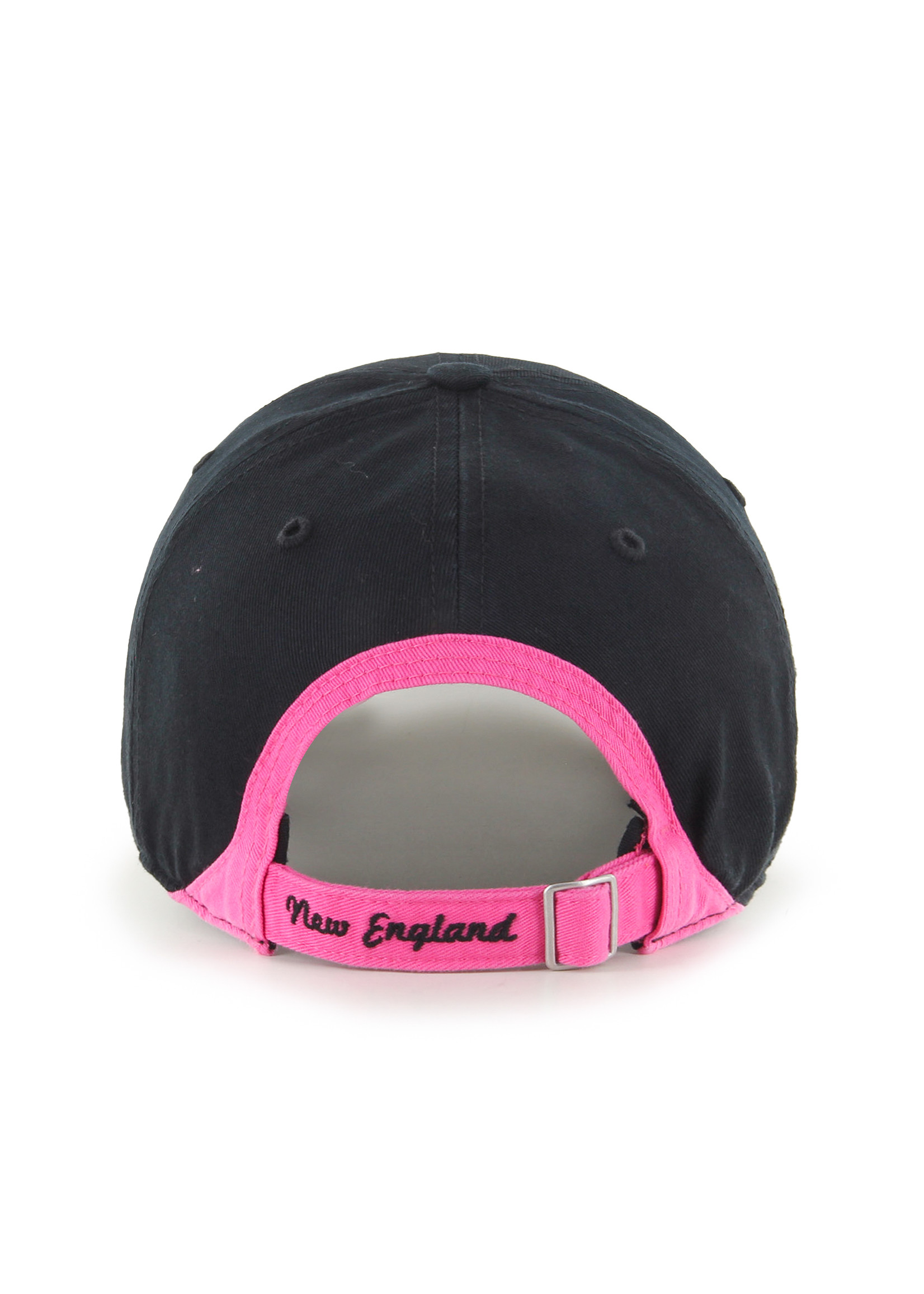 Patriots Black Hat - Pink Outlined 