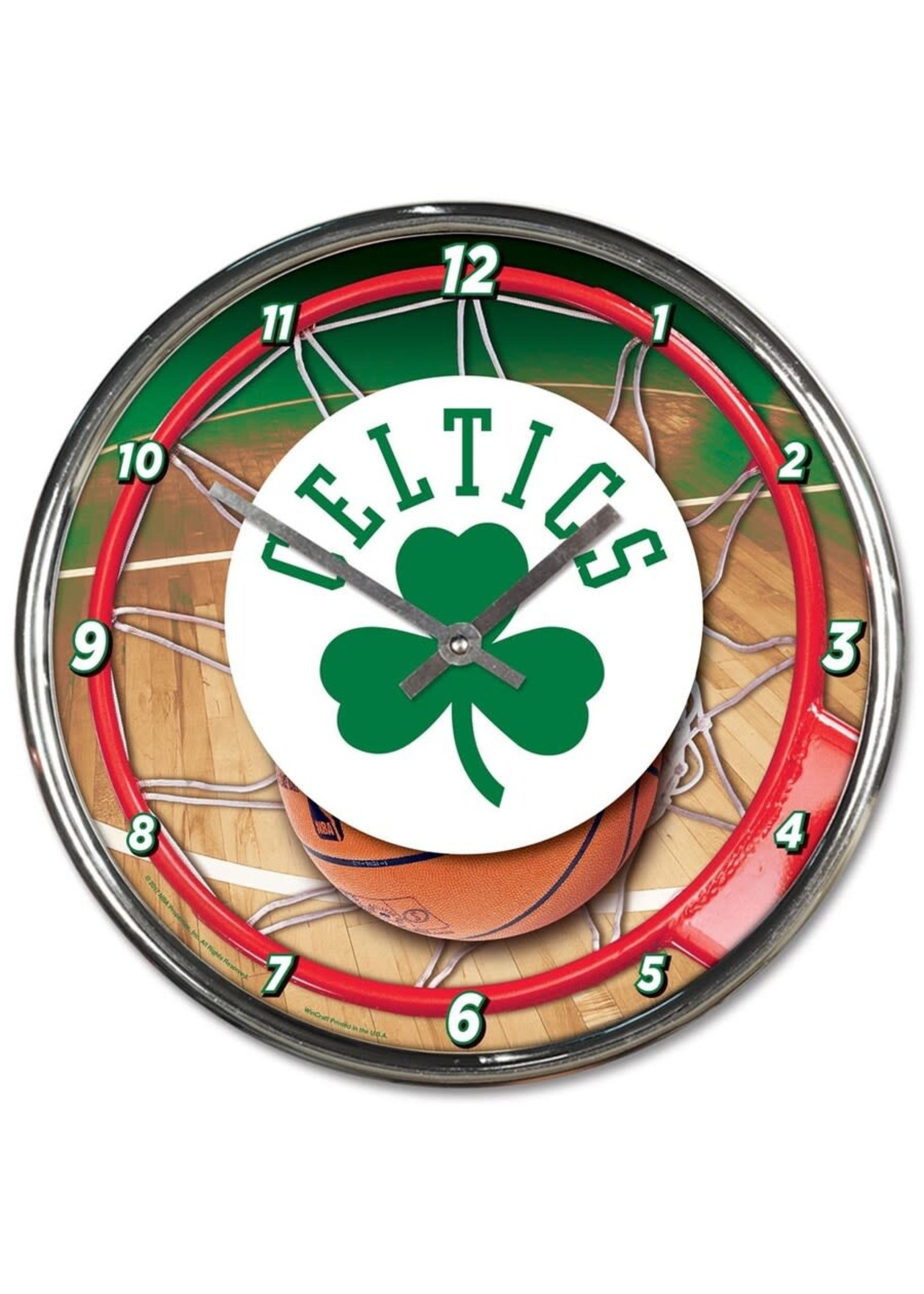 Boston Celtics WinCraft Chrome Wall Clock