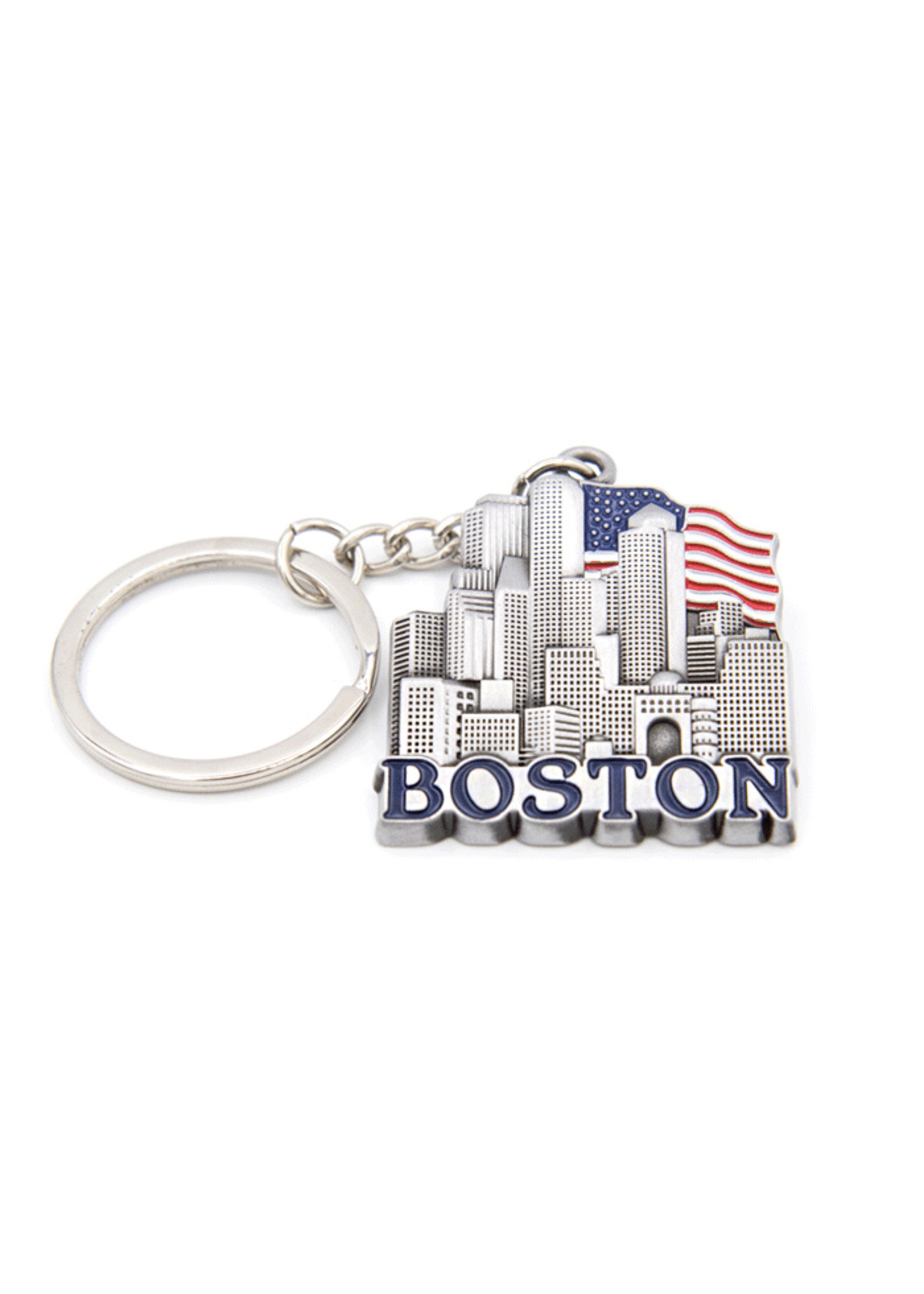 Boston Skyline Flag Keychain