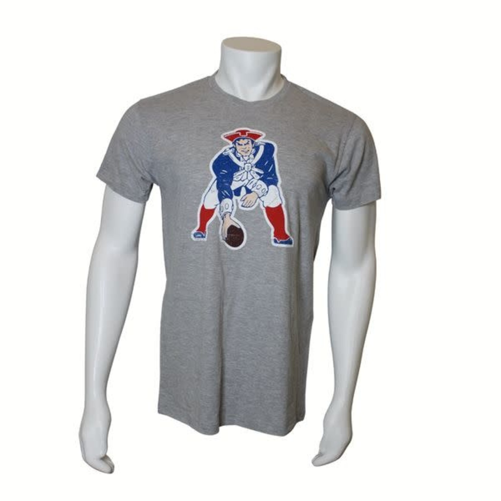 New England Patriots Helmet Retro T-Shirt from Homage. | Officially Licensed Vintage NFL Apparel from Homage Pro Shop.