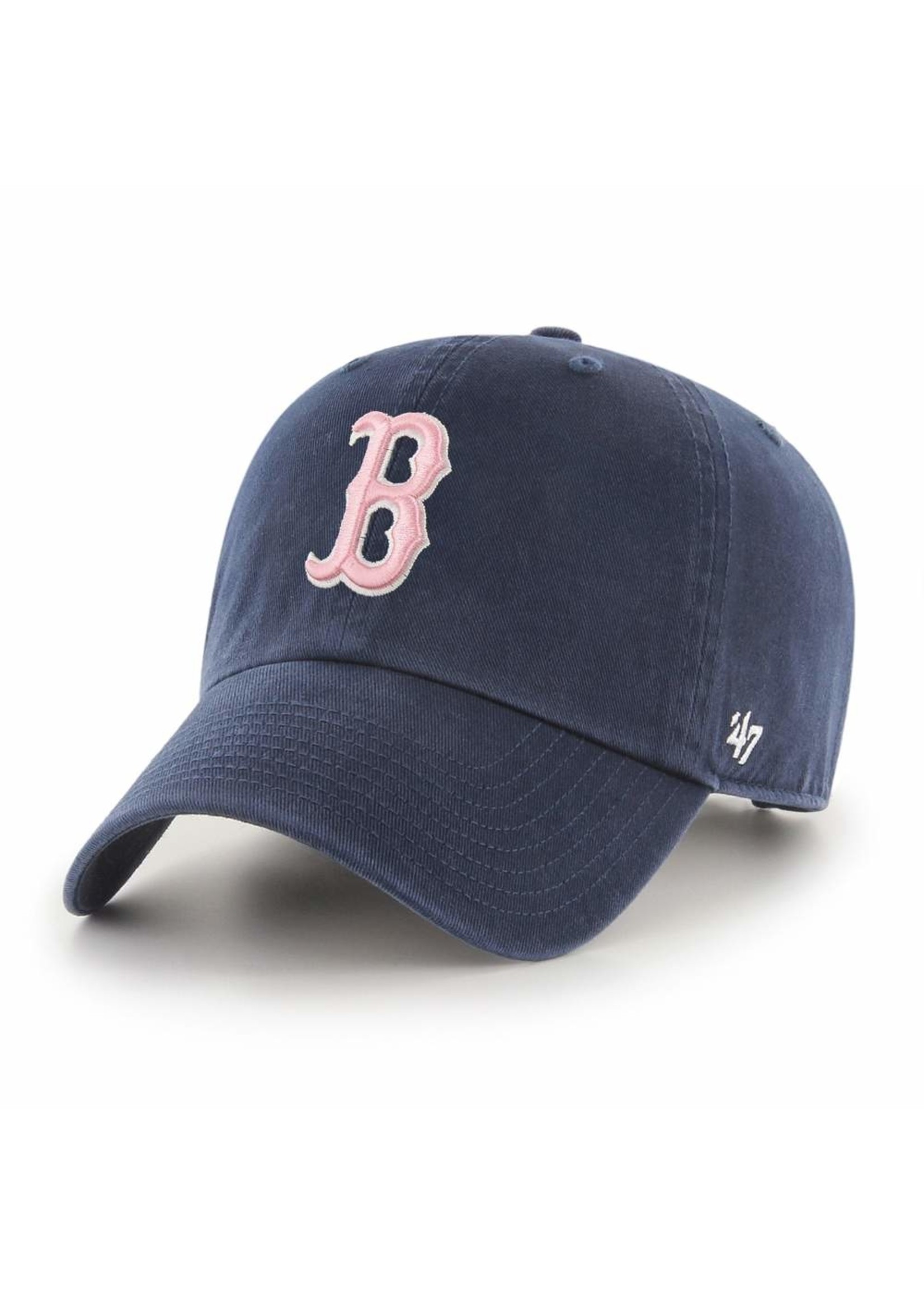 '47 Brand Boston Red Sox "B" Clean Up Hat Navy/Light Pink Adjustable Women