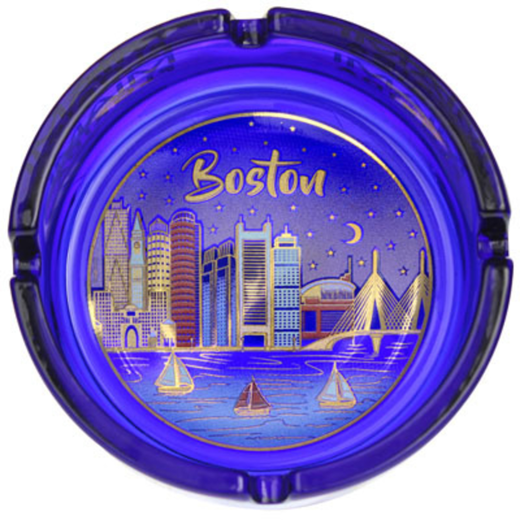 Boston Blue & Gold Ashtray