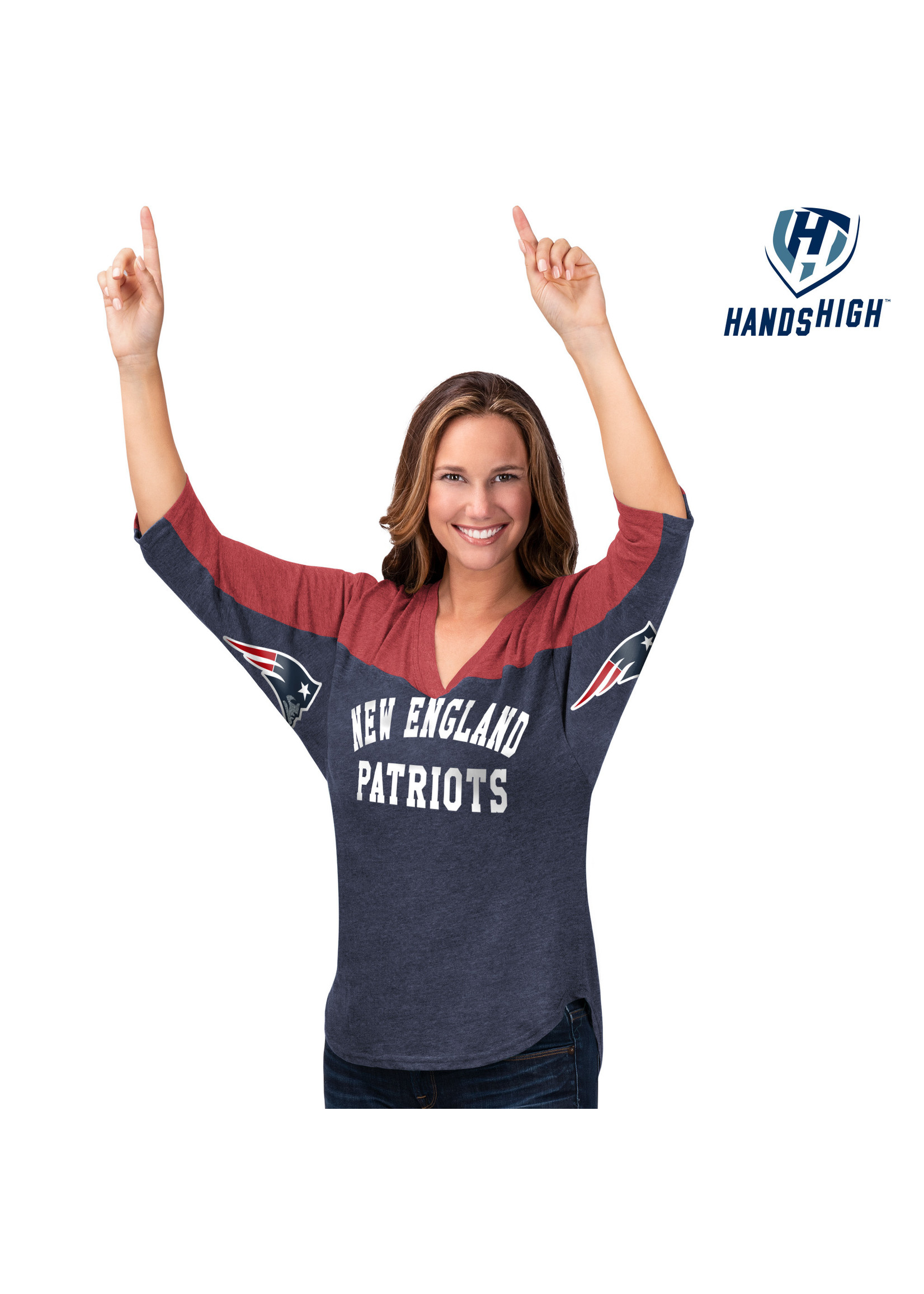 Hands High New England Patriots Half Sleeve Shirt