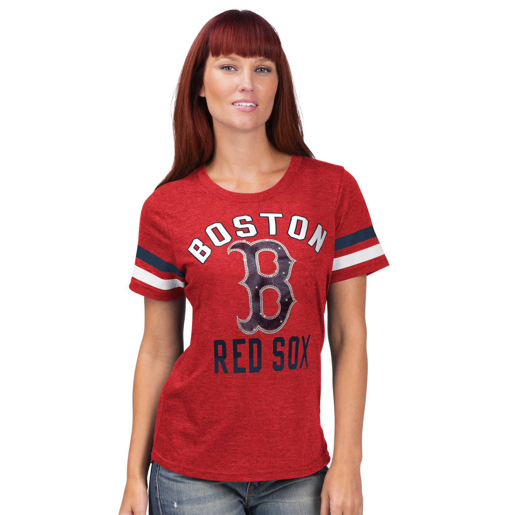 4HER Boston Red Sox Women's Glittered T-Shirt