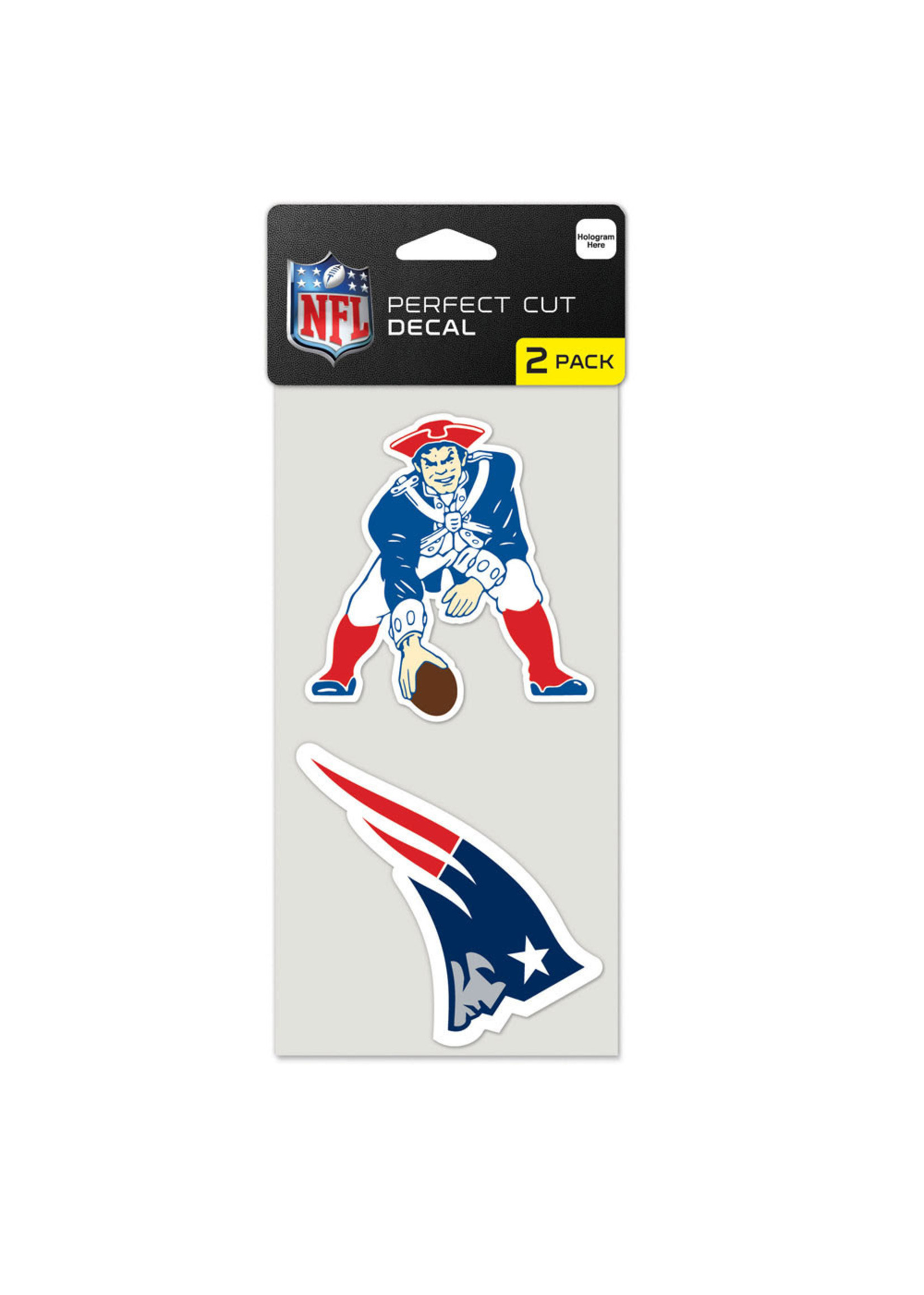 New England Patriots Perfect Cut Decal 2-Pack 4"x8"