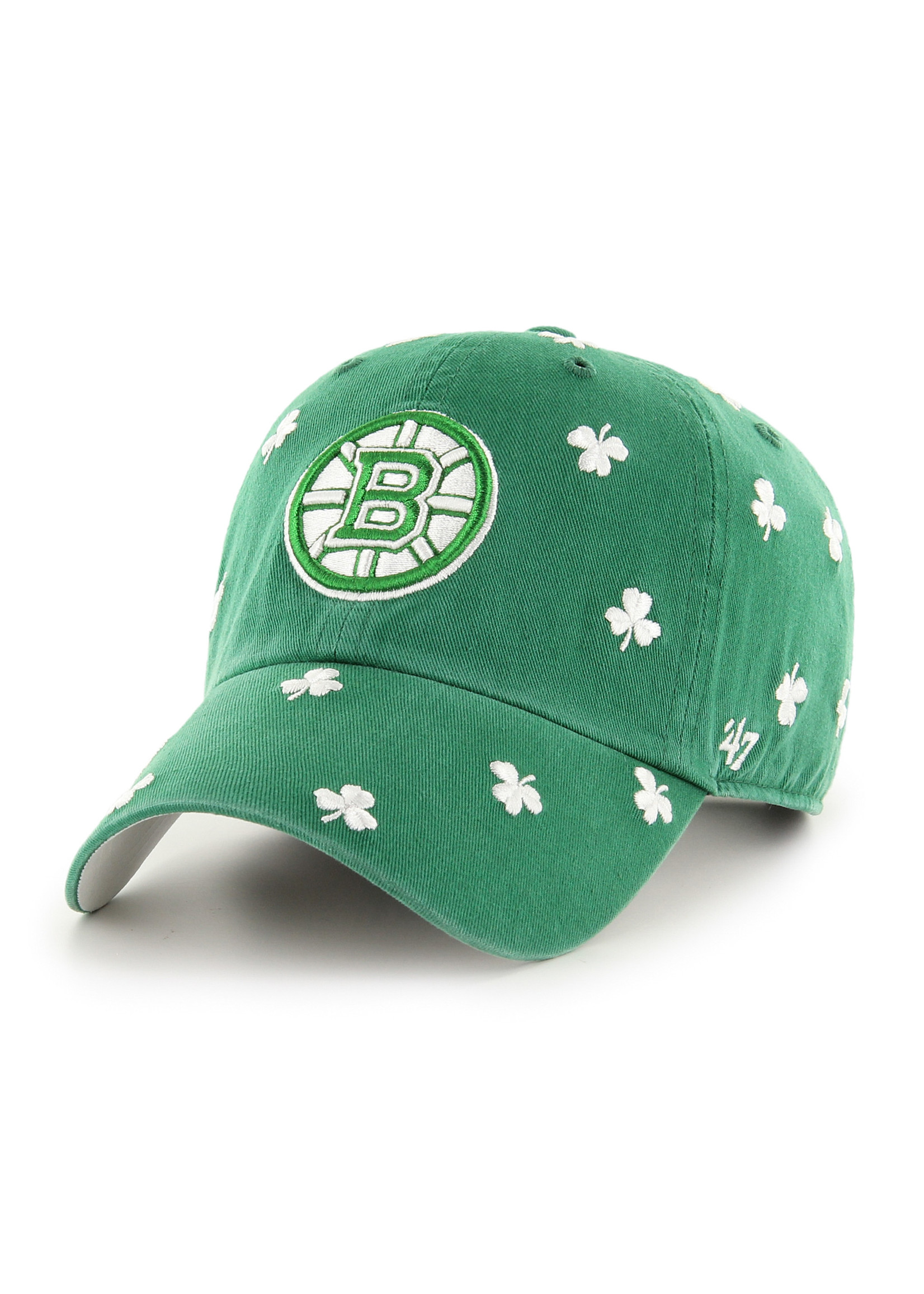 '47 Brand Boston Bruins Clean Up Adult Hat  Green/Shamrock Print Adjustable Women