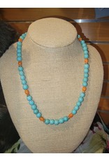 SBH Green Turqoise With Carnelian Agate Necklace