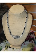 SBH Landscape Jasper with black onyx & stone  pendant