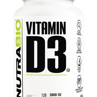 NutraBio Vitamin D3 5000iu 120ct