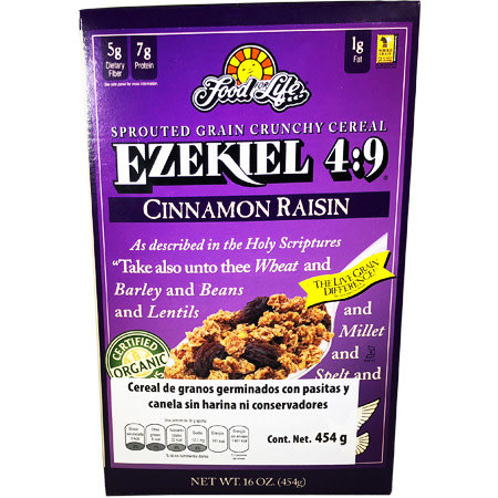 Cereal Ezekiel 4:9 Sin Harina Con Pasas y Canela FFL 454 gr
