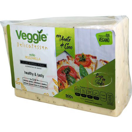 Queso Vegano Mozzarella Hierbas Finas Veggie Chesse 500 gr.