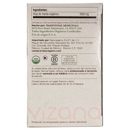 Té Organico  Menta con Probioticos Traditional Medicinals 16 - 1.5 gr.