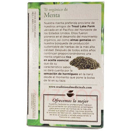 Té Organico  Menta con Probioticos Traditional Medicinals 16 - 1.5 gr.