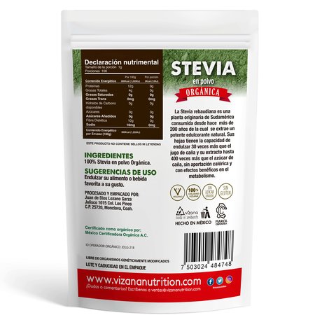 Stevia en Polvo Orgánica Vizana 100gr.