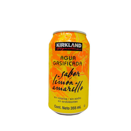 Agua Gasificada Limon Amarillo Kirkland 355ml