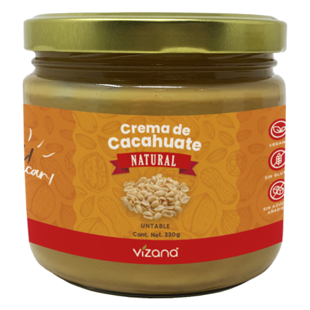 Crema de Cacahuate Natural Untable Vizana 330 g