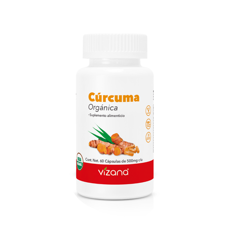 Cúrcuma Orgánica en Capsulas, Complejo Curcumina Vizana 60-500 mg