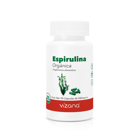 Alga Espirulina en Cápsulas Orgánicas Vizana 90-500 mg.