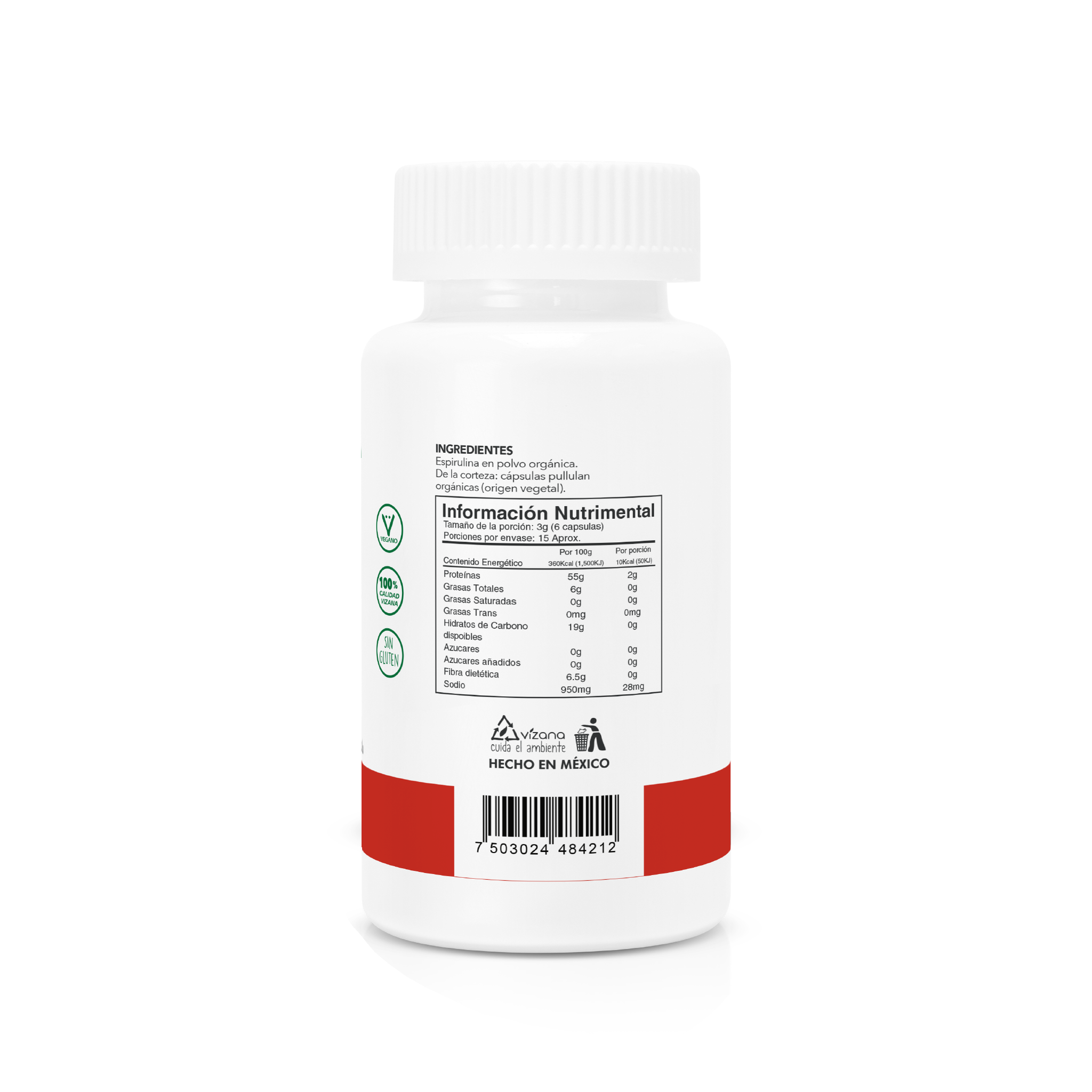 Espirulina orgánica, 1500 mg, 60 comprimidos (500 mg por comprimido)