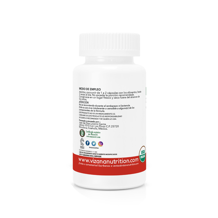 Moringa Orgánica en Cápsulas Vizana 90-400 mg.