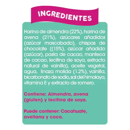 Galleta Chispas de Chocolate con Almendra Avena y Linaza Morama 32gr