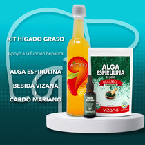 KIT HIGADO GRASO (espirulina polvo + cardo mariano + bebida vizana)