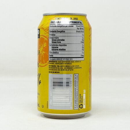 Agua Gasificada Limon Amarillo Kirkland 355ml