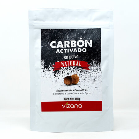 Carbón Activado en Polvo Orgánico Vizana 140 gr.