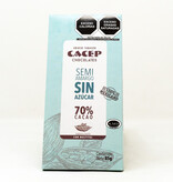 Chocolate Semi Amargo sin Azucar 70% Cacao Cacep 85 g