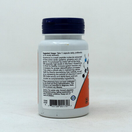 Glutation Capsulas Now 30/500 mg