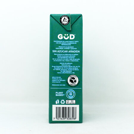 Leche de Coco Orgánica Sin Azúcar GüD 1 L.