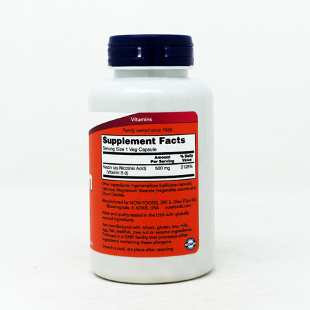 Niacina en Capsulas Now 100/500mg