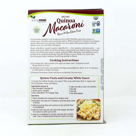 Pasta de Quinoa Macarroni Organica Now 227 gr.
